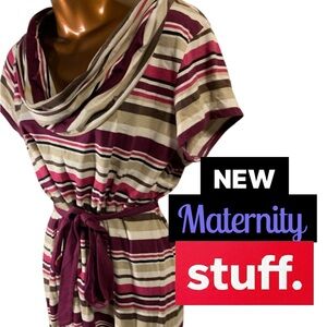 Two Hearts Maternity Pink and Purple Dress (item#10204)